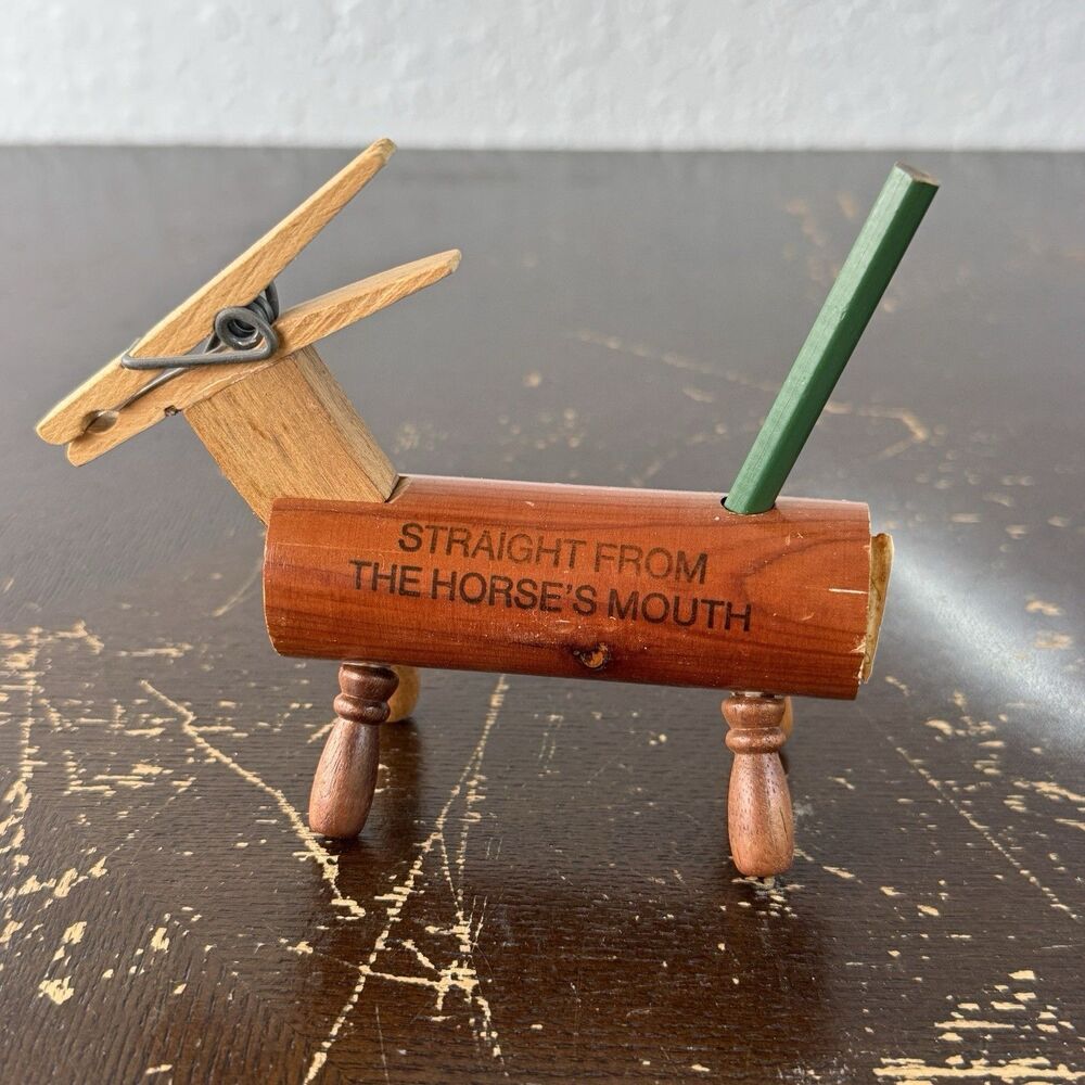 Six Gun Territory Hobby Horse Wooden Pencil Holder Souvenir Vintage Original NOS - Picture 6 of 9